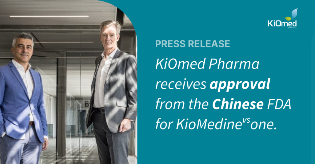 KiOmed Pharma receives approval from the Chinese FDA for KioMedine